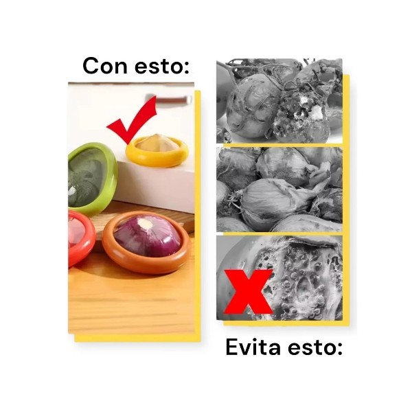 Contenedor Conservador Frutas Verduras Reutilizable Pack X4 Surtido