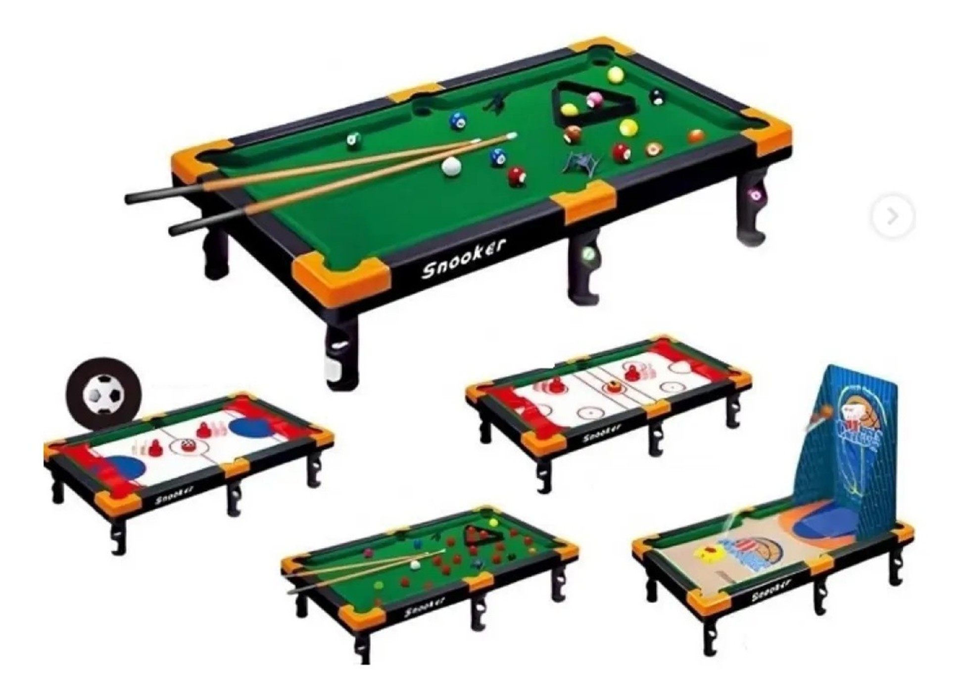Juguete Mini Mesa 5 En 1 Juegos Billar Hockey Snooker