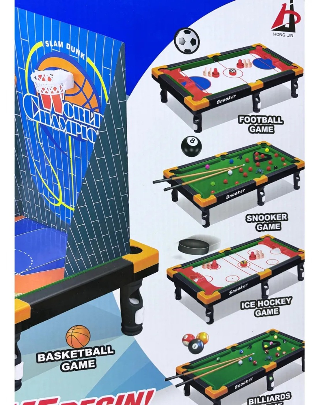 Juguete Mini Mesa 5 En 1 Juegos Billar Hockey Snooker