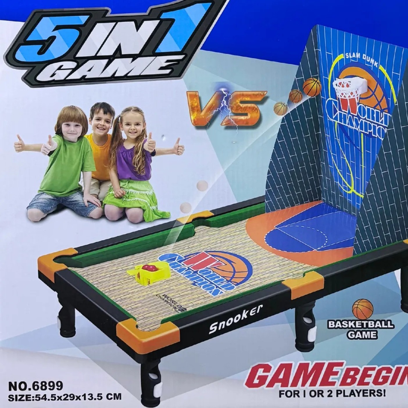 Juguete Mini Mesa 5 En 1 Juegos Billar Hockey Snooker