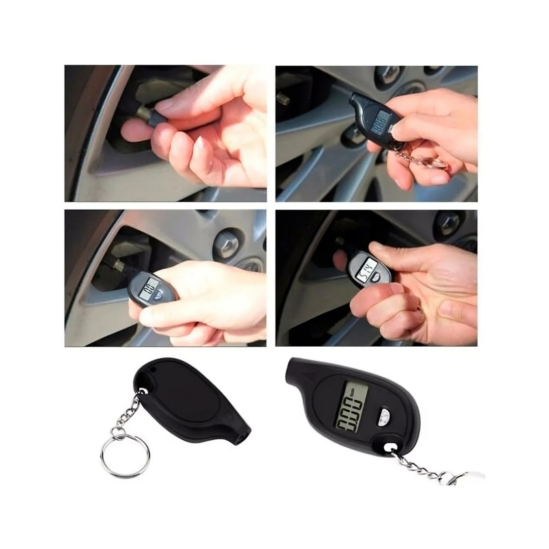 Medidor De Presión Neumáticos Digital Mini Lcd Llavero Autos