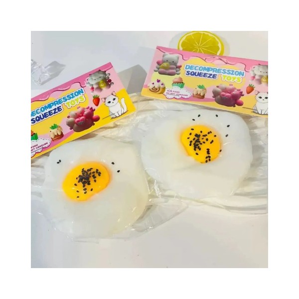 Juguete Squishy Huevo Frito Antiestrés Pegajoso Multicolor