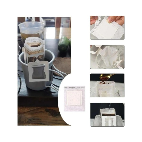 Bolsa De Papel De Filtro De Café Portátil De 50 Piezas Para