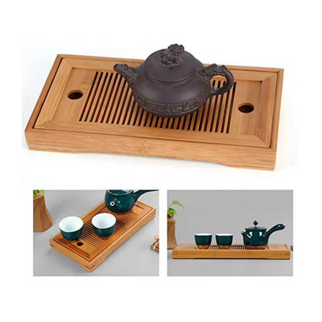 Bandeja De Bambú Para Servir Te Escurridor