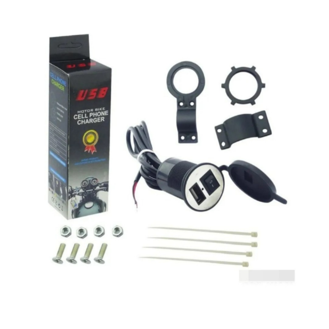 Cargador Usb Para Moto Con Base