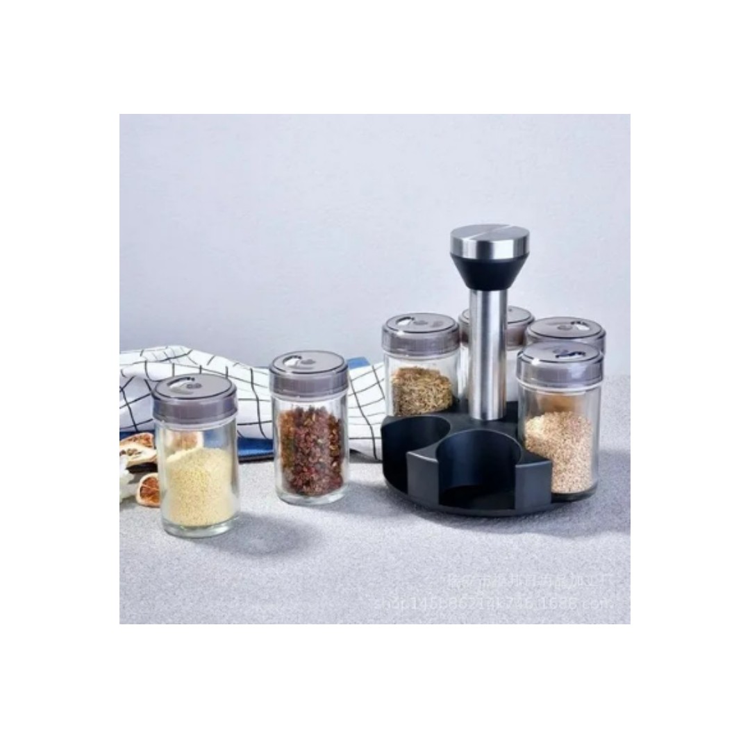 Base Condimentero Giratorio De 6 Especiero Para Cocina 360