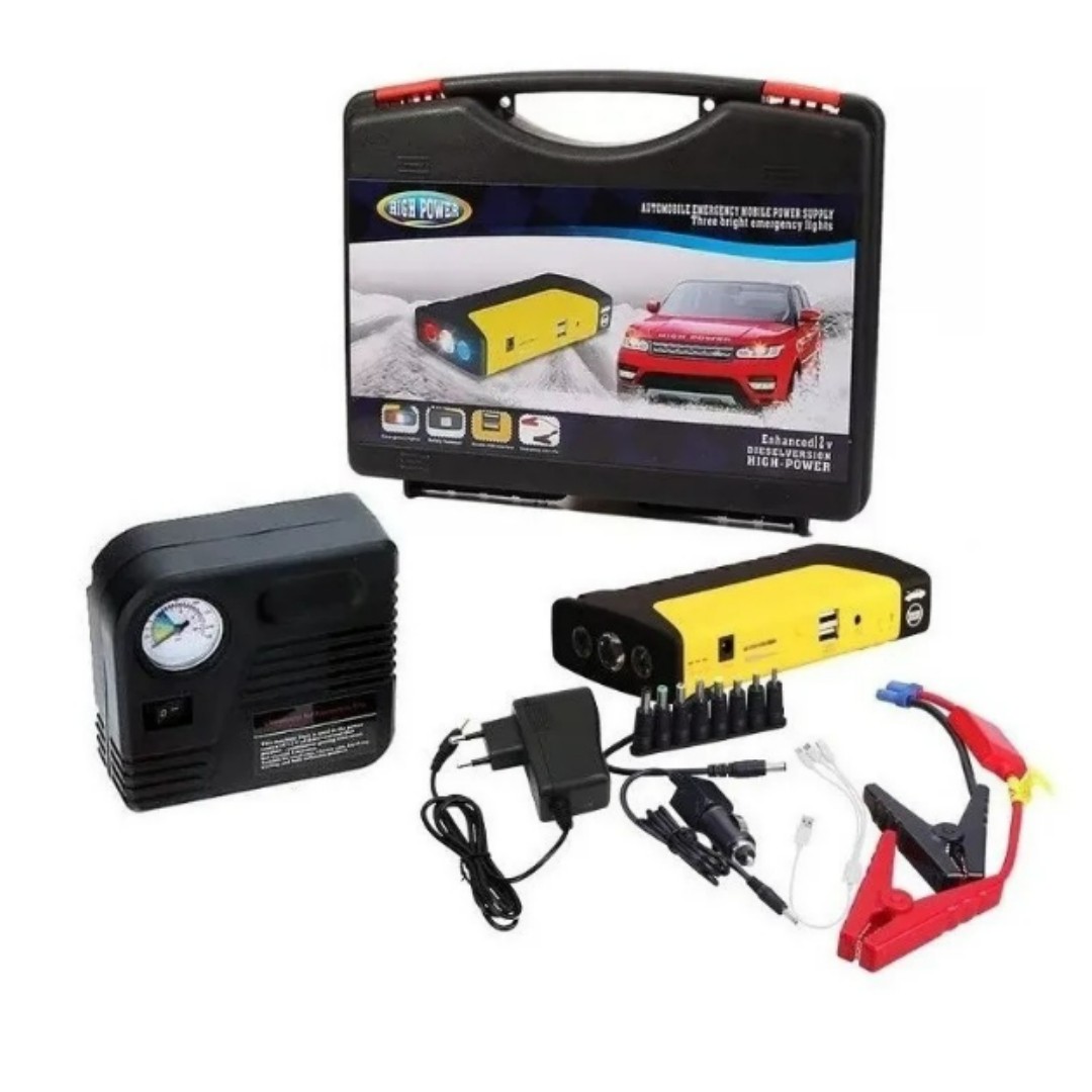 Partidor De Auto Batería Powerbank + Compresor 12v