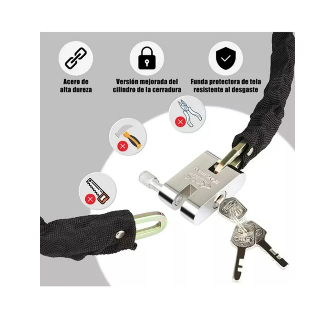 Cadena Seguridad - Candado Cadena Para Motos Bicicleta 90cm