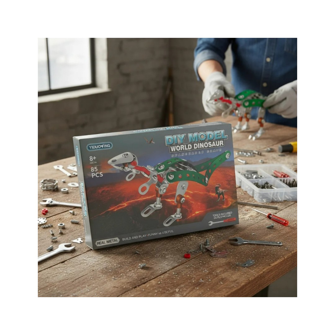 Kit Armable Dinosaurio Metálico 85 Piezas Juguete Educativo