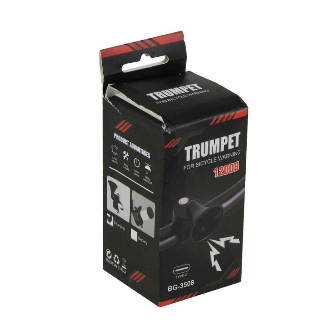 Bocina Bicicleta Scooter Usb Recargable 120db Timbre Alarma