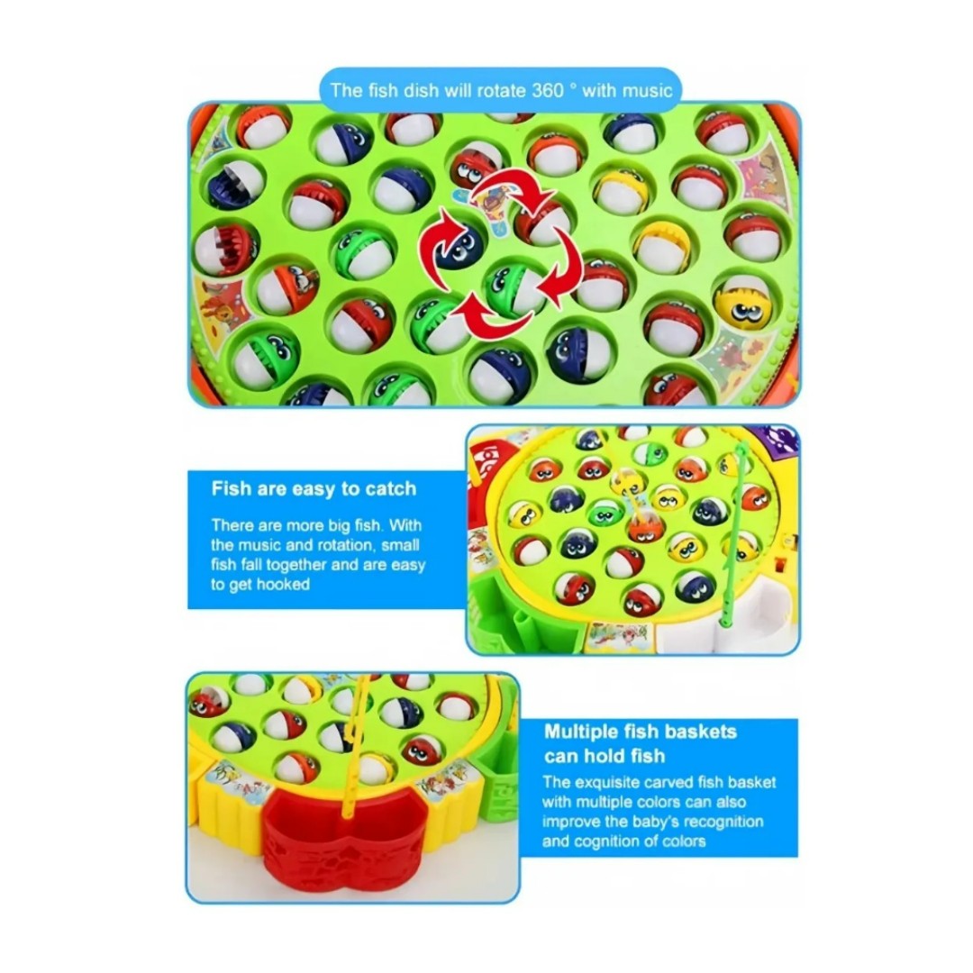 Juguete De Pesca Eléctrico Giratorio Musical Juego Niños