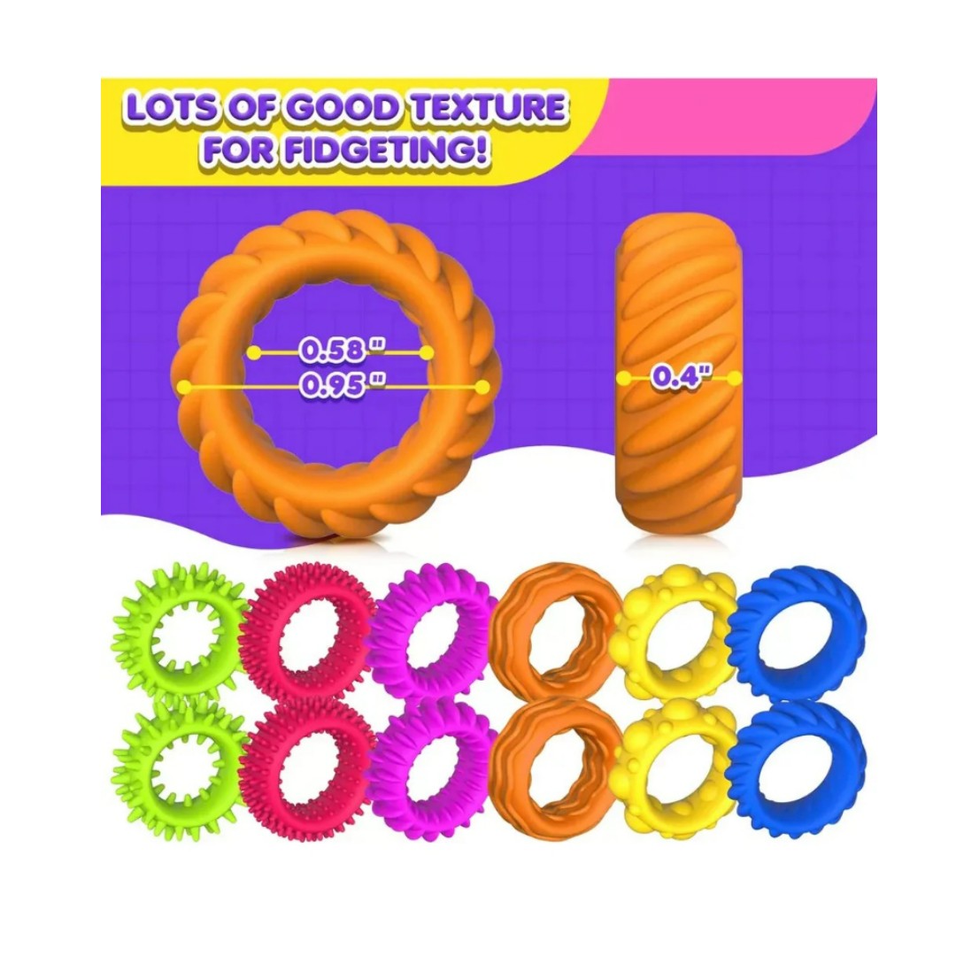 Juguete Sensorial Anillos Tea Tdah Atención Autismo 12 Uds