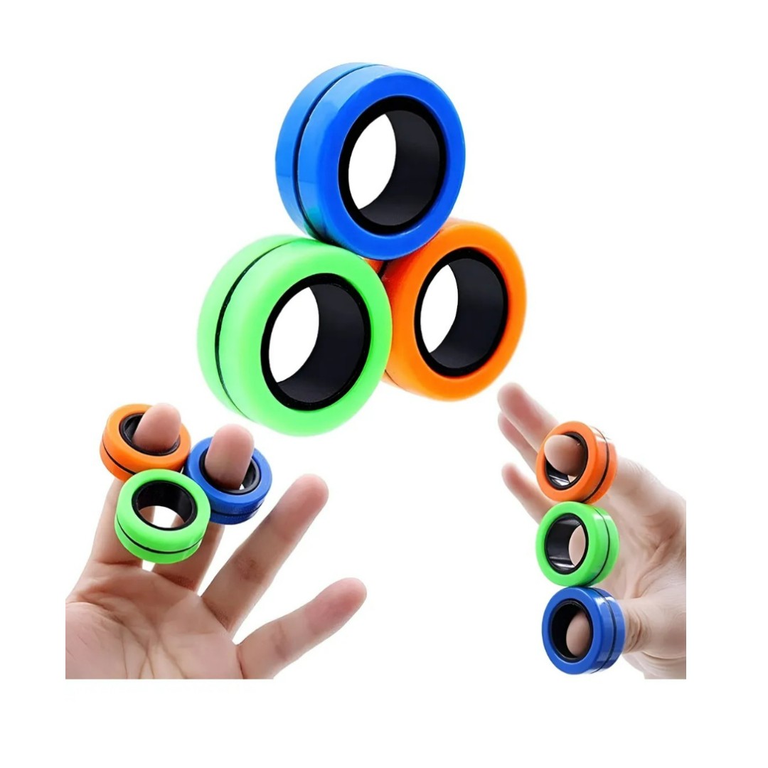 Juguete Sensorial Antiestrés 3 Anillos Magnéticos Spinner
