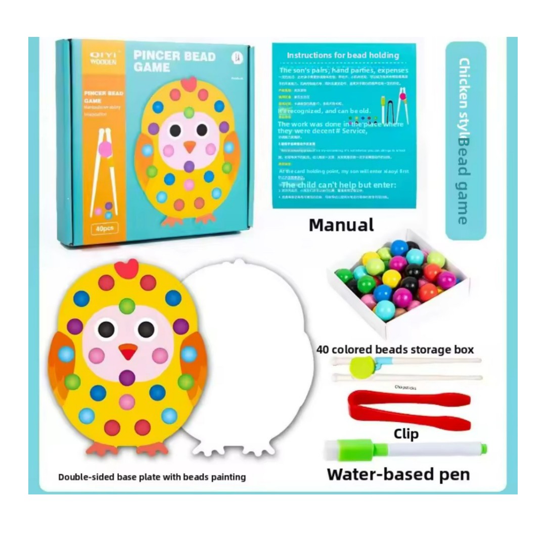 Juego Montessori De Motricidad Fina Con Pinzas Y Bolas