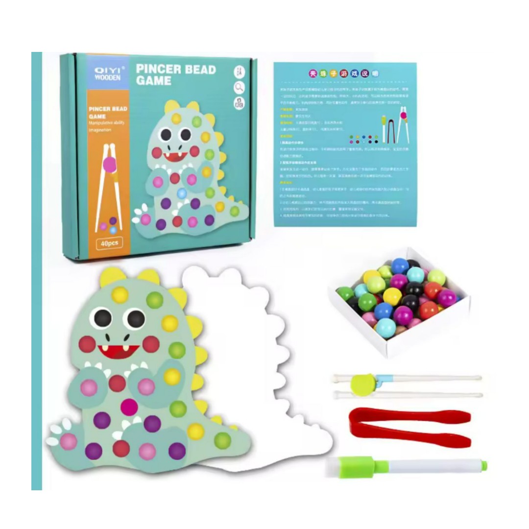 Juego Montessori De Motricidad Fina Con Pinzas Y Bolas