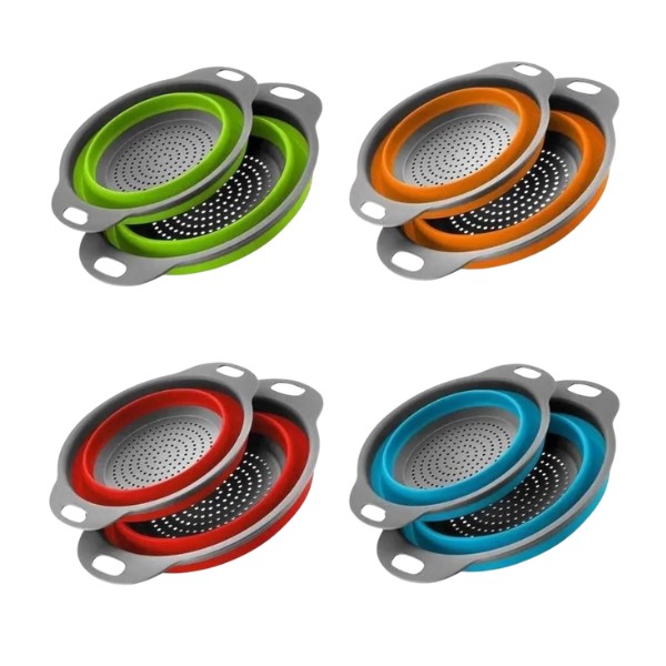 Colador Plegable Silicona Redondo Frutas Verduras