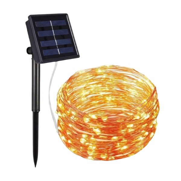 Luces Guirnalda Solar 200 Led Calidas Calido 20 Metro