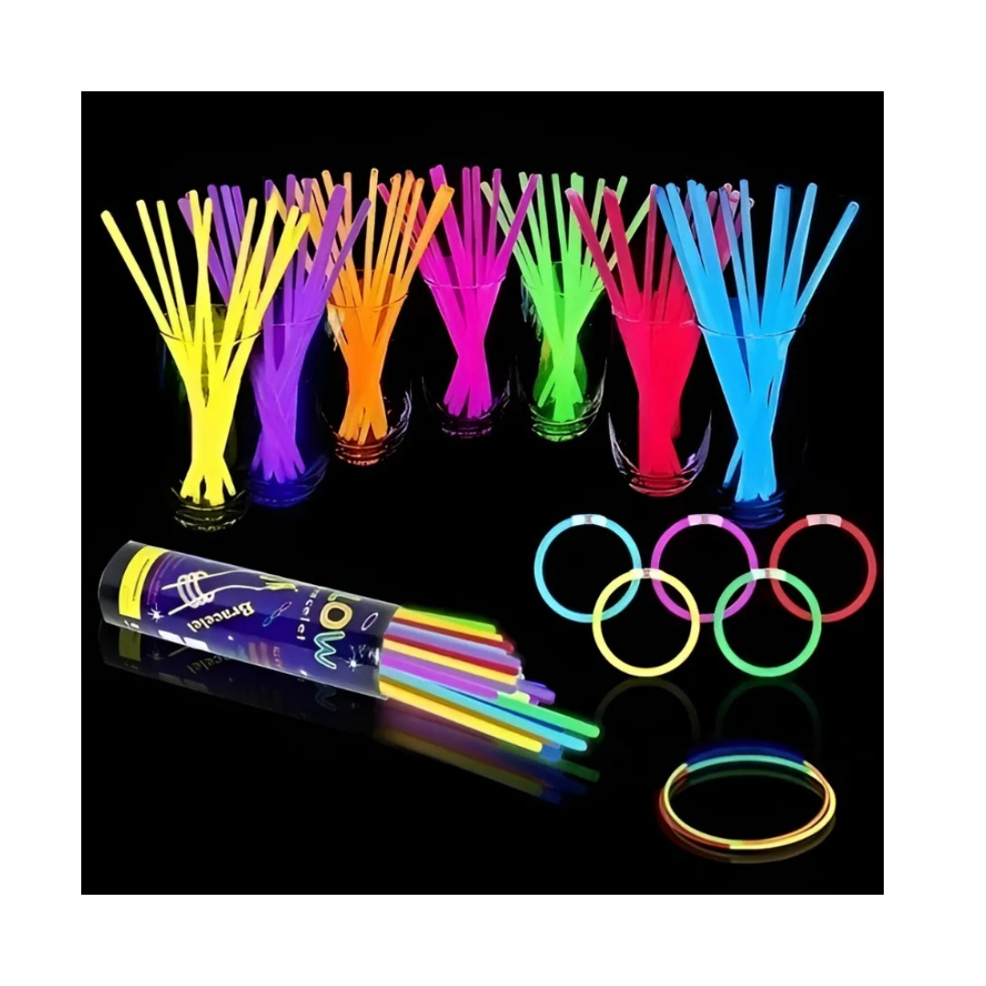 50 Pulseras Fluorescentes Con Varillas Luminosas Para Fiesta