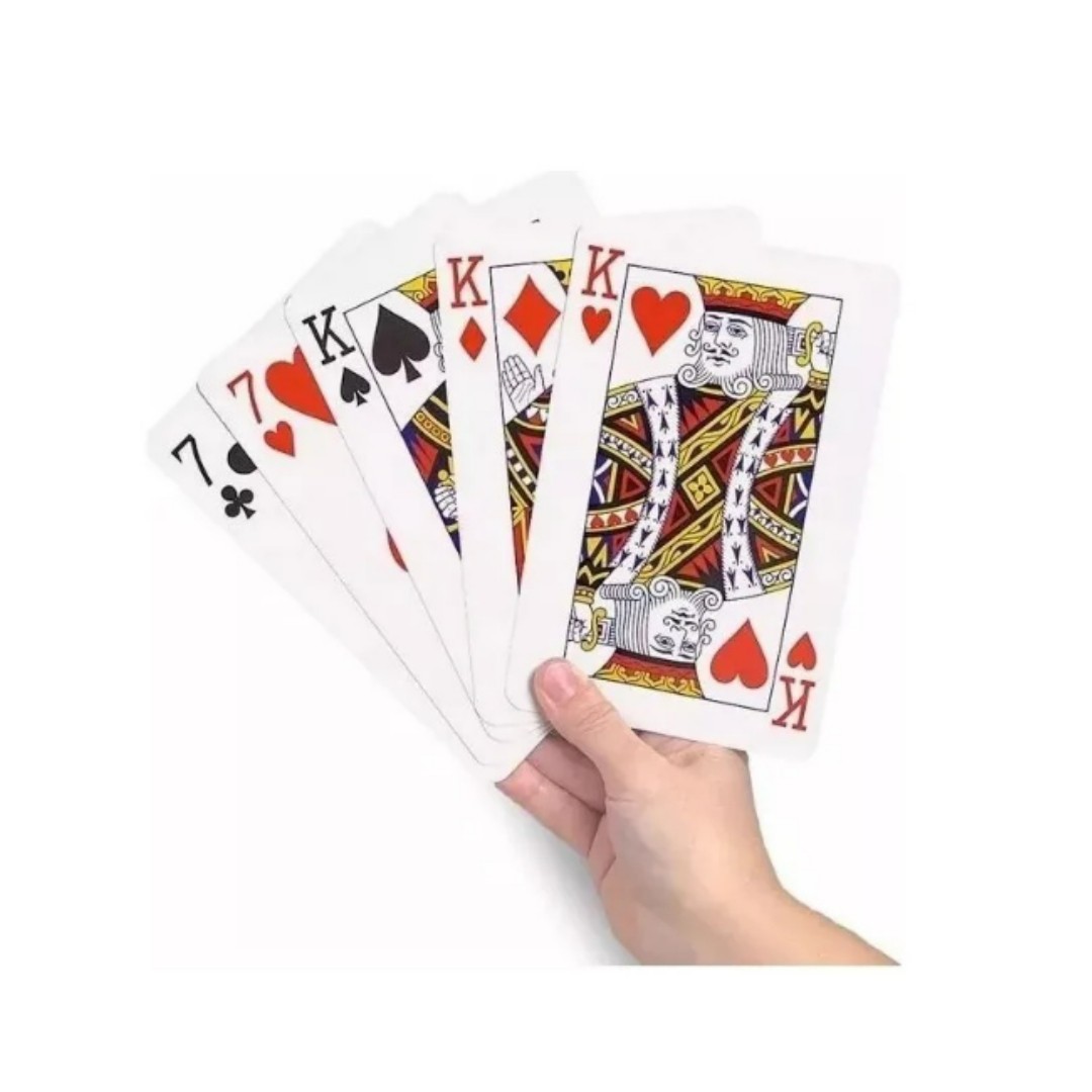 Mazo De Naipe Gigante Ingles Tamaño De 24x17cms, Carta Gigante