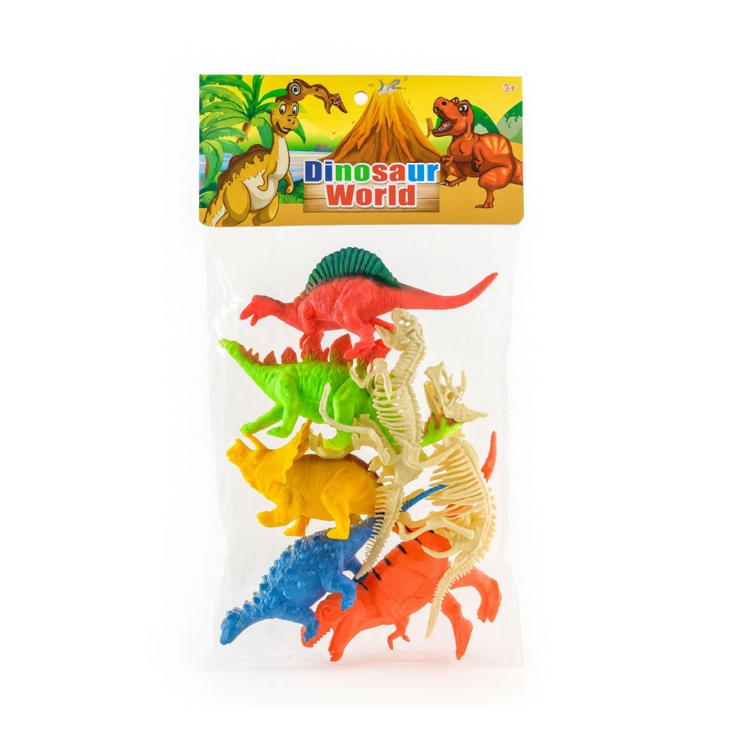 Pack Dinosaurios Figuras de Plástico + Esqueletos | Juguete Educativo Niños