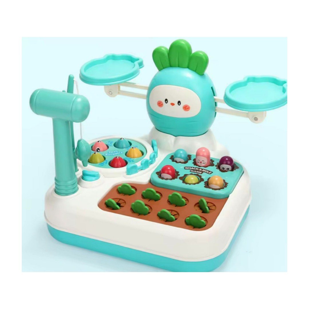 Juego Educativo Estilo Montessori Pesca, Balanza y Martillo Estimula Coordinación y Sentidos