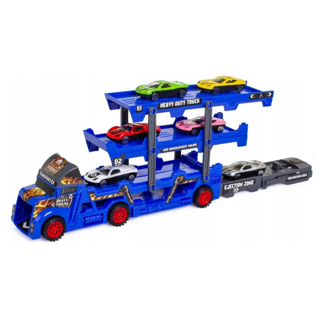 Camión Transportador De Autos Remolque 3 Pisos Juguete Camión Remolque