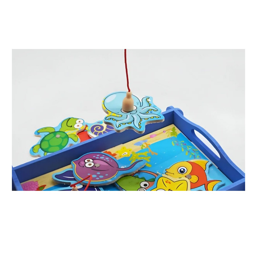Juego De Pesca Magnético Madera Motricidad Fina Montessori
