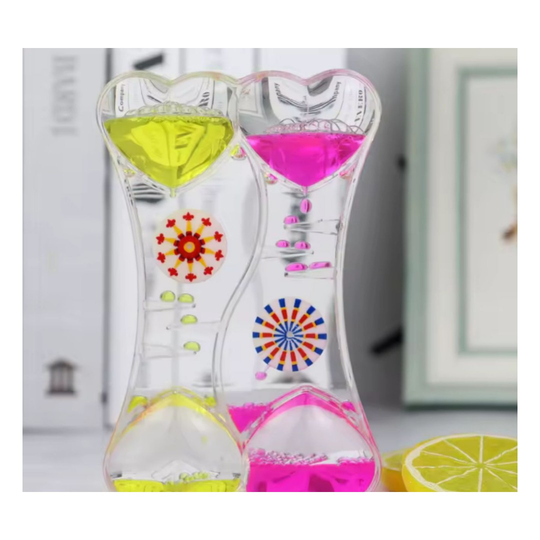 Reloj De Arena Tipo Con Aceite Color En Agua Sensorial