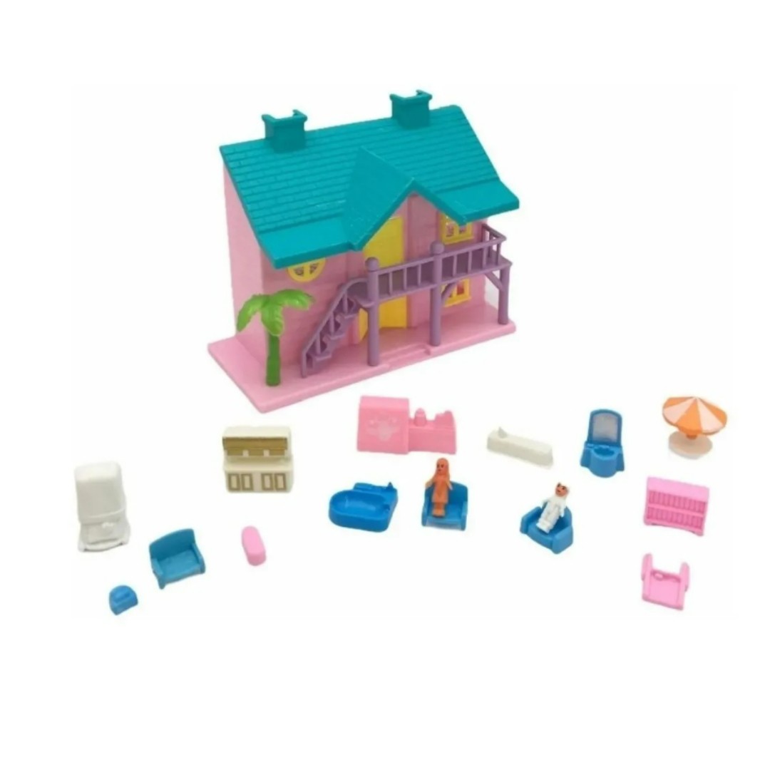 Casa De Muñecas Familia Con Accesorios Set Completo Infantil