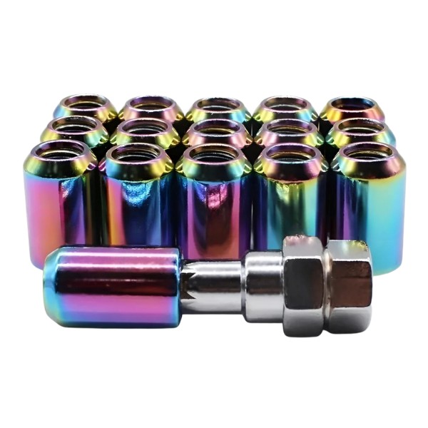 Set 16 Tuercas De Seguridad Colores Con Llave 12mm 1.25