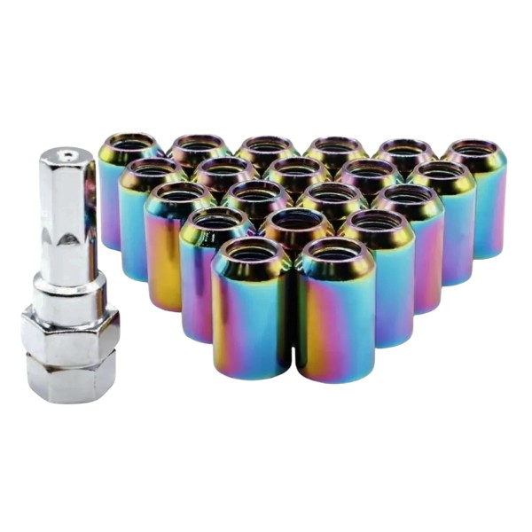 Set 16 Tuercas De Seguridad Colores Con Llave 12mm 1.25