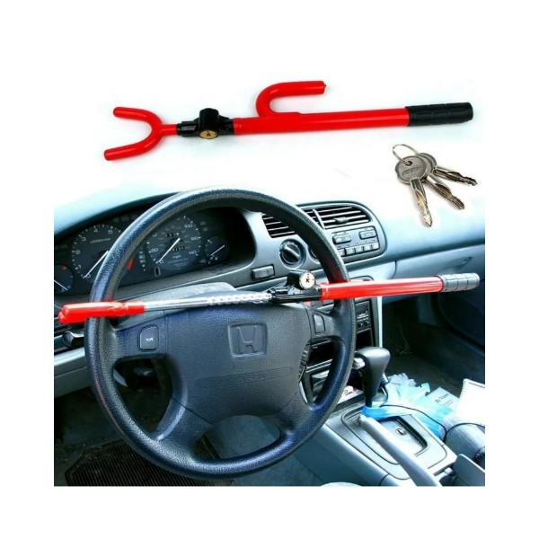 Traba Volante Antirrobo Auto + 2 Llaves