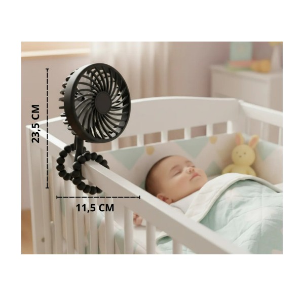 Ventilador 360 Multifuncional Auto Coche Bebe Montable