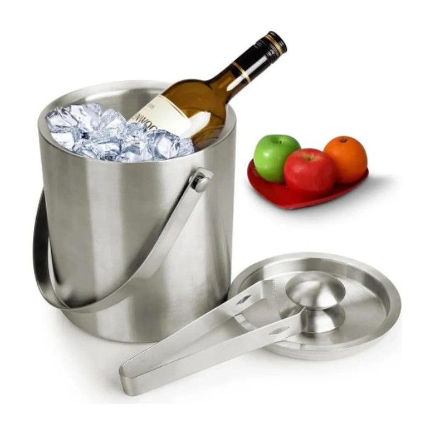 Hielera Con Pinza 2 Lts De Aluminio Contenedor Hielo