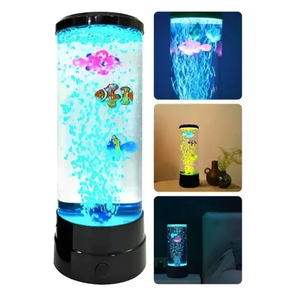 Lampara Led Forma De Pez Burbujas Nocturnas