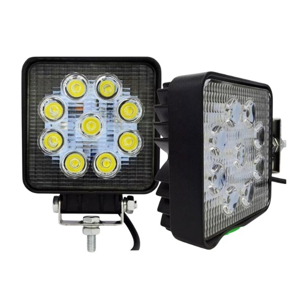 Packs 2 Pzas Foco Neblinero Led Cuadrado 9 Led Faenero 12-24
