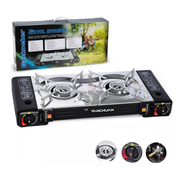 Cocina Cocinilla Para Acampar Doble Hornilla Portátil