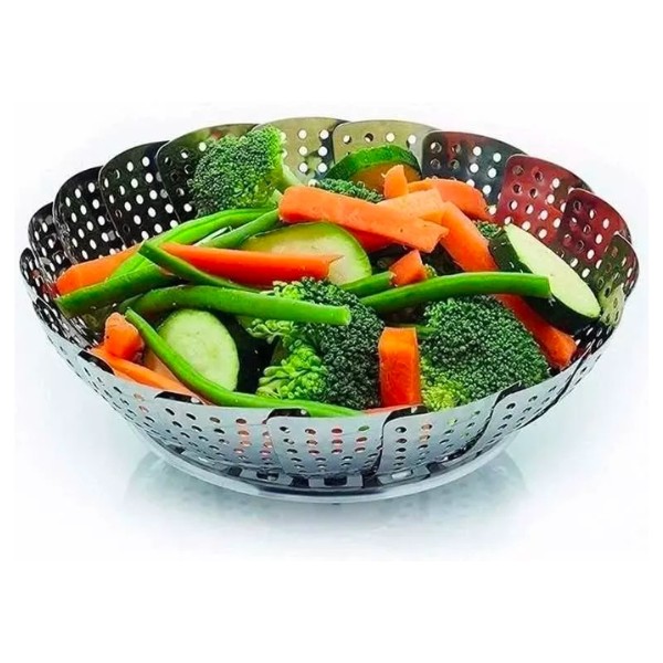 Vaporera Plegable Olla A Vapor Cesta Ajustable Para Cocina