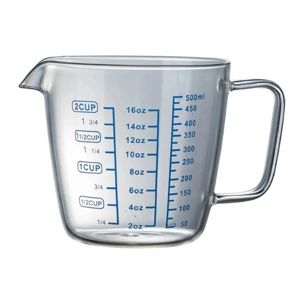 Taza Medidora De Vidrio, Jarra Medidora 500 ml
