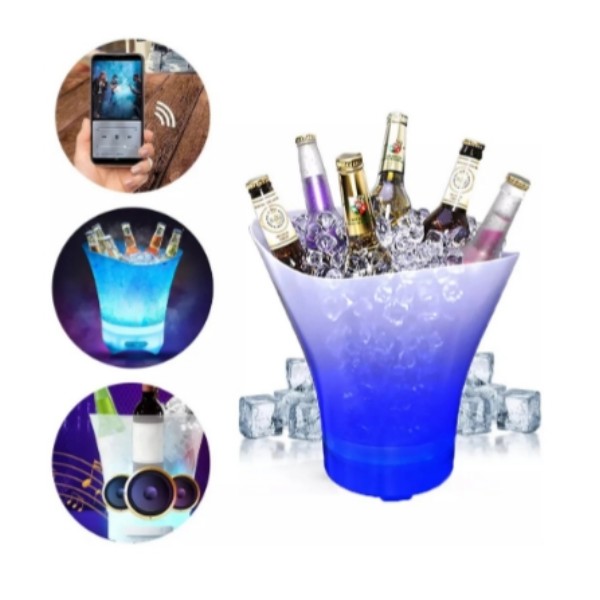 Hielera Parlante Cubetera Led Rgb Bluetooth Grande