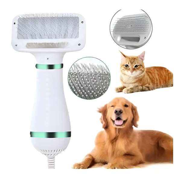 Cepillo Secador 2 En 1 Quita Pelos  Para Mascotas