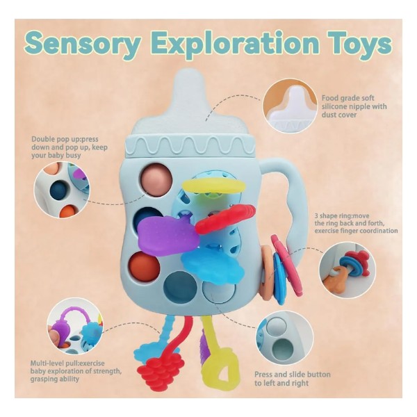 Juguete Sensorial De Silicona Para Bebé Forma De Biberón