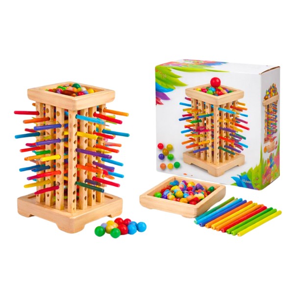 Juego De Mesa Montessori Habilidades Motoras Torre De Palitos De Colores