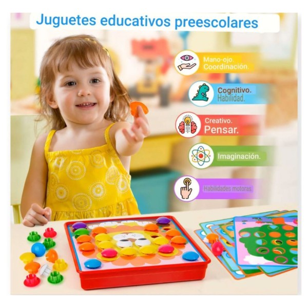 Juego Didáctico Botones Montessori Niños 3+ Motricidad Fina 46 Pcs