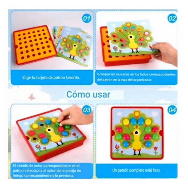 Juego Didáctico Botones Montessori Niños 3+ Motricidad Fina 46 Pcs