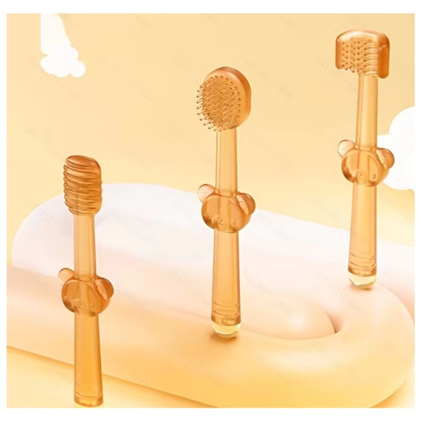 Set Cepillo Dental Bebé Silicona Suave Con Estuche Recién Nacido