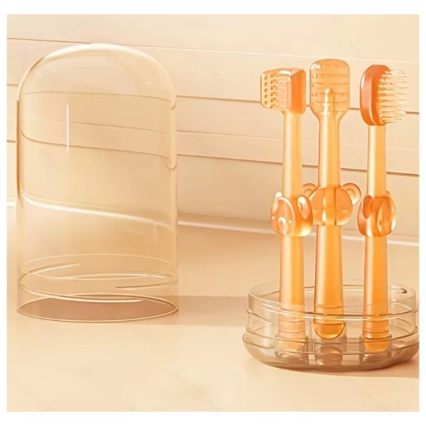 Set Cepillo Dental Bebé Silicona Suave Con Estuche Recién Nacido