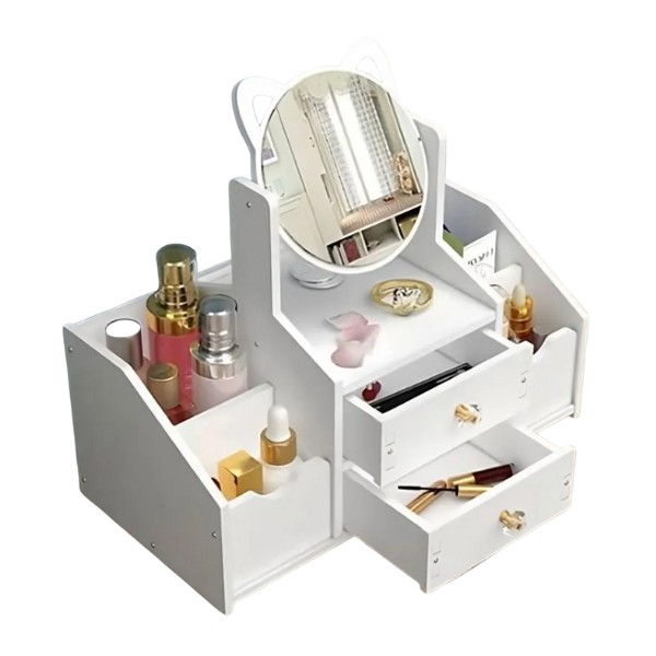 Cajón Con Espejo Y Repisa Organizadora De Joyero Cosméticos