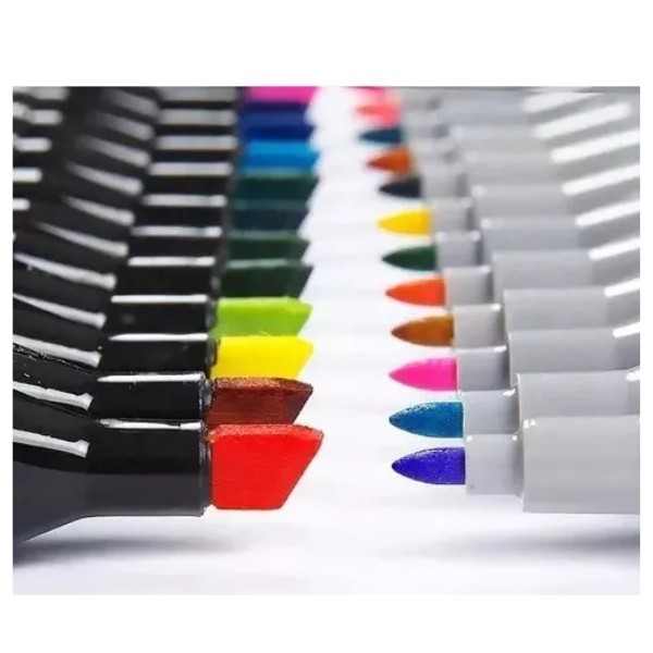 Set Profesional De Marcadores Plumones Doble Punta 60 Pcs