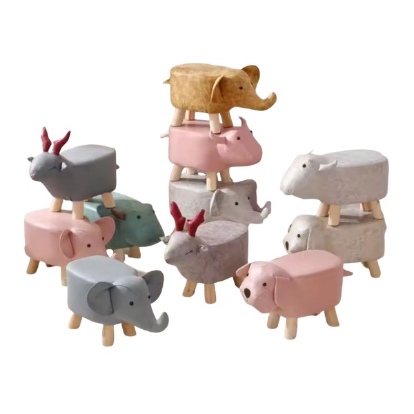 Sillón Infantil De Madera Tipo Taburete Diseño Animal